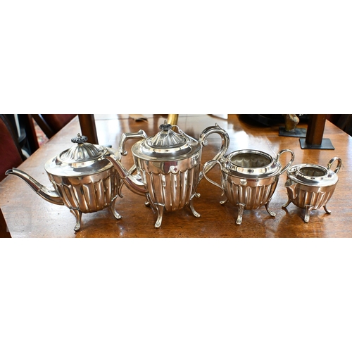 420 - An epns four piece tea service to/w a trencher salt (5)