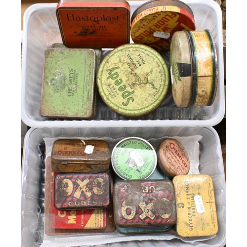 454 - Various antique, vintage and later tins (box)