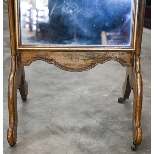 58 - Queen Anne style gilt framed cheval mirror, 162 cm h