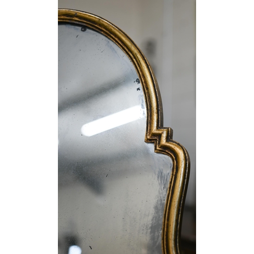 58 - Queen Anne style gilt framed cheval mirror, 162 cm h