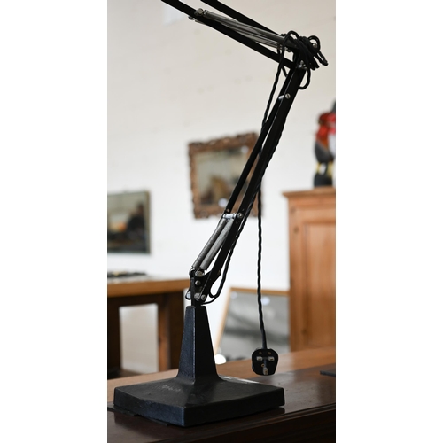 83 - A Herbert Terry 1930s black 1208 model Anglepoise factory lamp - the first of the Herbert Terry comm... 