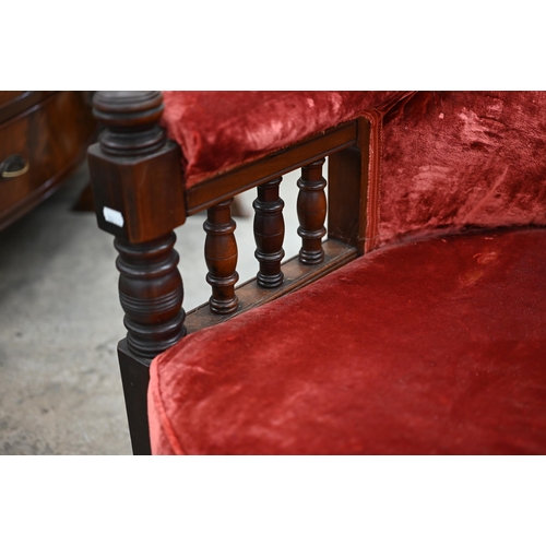 287 - A Victorian mahogany framed button back armchair a/f