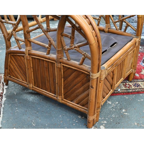 272 - A pair of bamboo Art Deco style conservatory armchairs, no cushions (2)