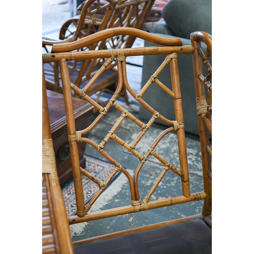 272 - A pair of bamboo Art Deco style conservatory armchairs, no cushions (2)