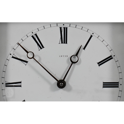 675 - A Victorian style burr maple library clock, the 8-day single train movement with white enamelled rom... 