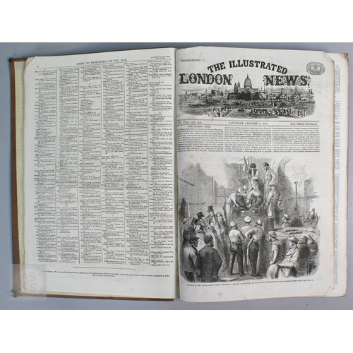 805 - Three Victorian volumes of The Illustrated London News:- Jan - Jun 1863, Jul - Dec 1866 and Jul - De... 