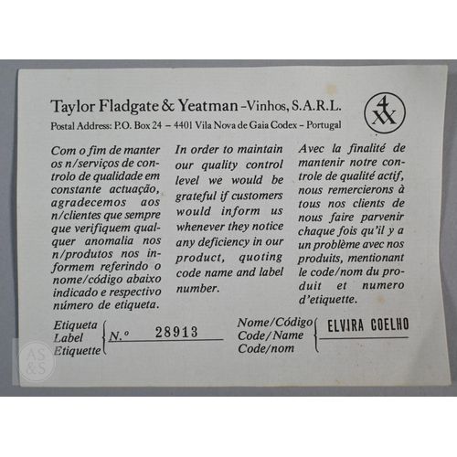 860 - Eleven bottles 1985 vintage Taylors Port, in original wooden case No warranty offered as to conditio... 