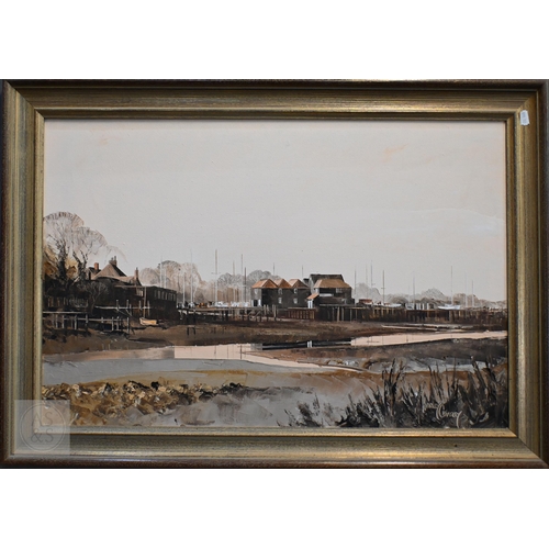 625 - Harley Crossley (1936-2013) - 'Tollard Royal', oil on canvas, signed lower left, 44 x 90 cm and 'Bir... 