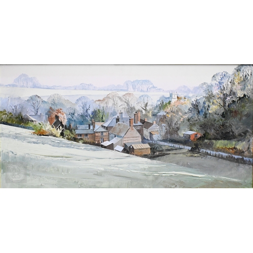 625 - Harley Crossley (1936-2013) - 'Tollard Royal', oil on canvas, signed lower left, 44 x 90 cm and 'Bir... 