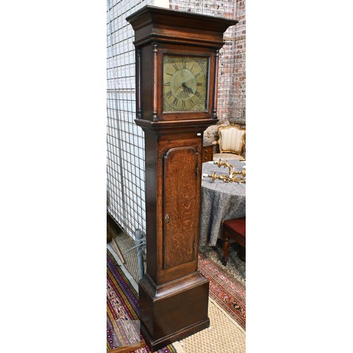 662 - Whitehurst, Derby, an 18th century oak 30 hour longcase clock, the square brass dial with roman nume... 