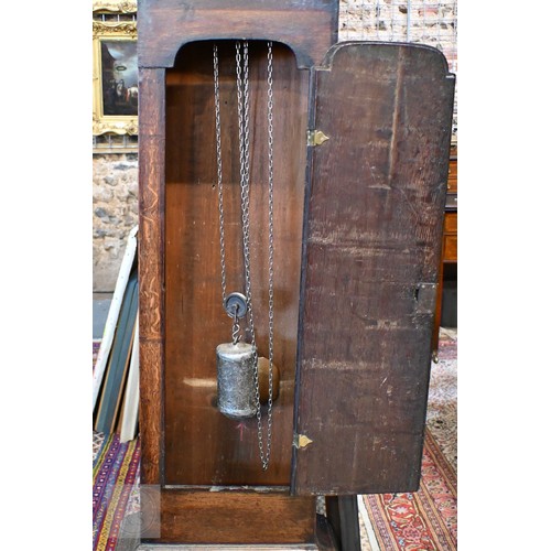 662 - Whitehurst, Derby, an 18th century oak 30 hour longcase clock, the square brass dial with roman nume... 