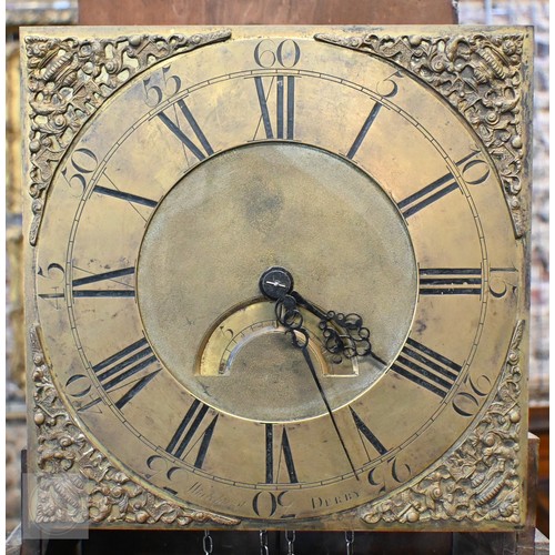 662 - Whitehurst, Derby, an 18th century oak 30 hour longcase clock, the square brass dial with roman nume... 