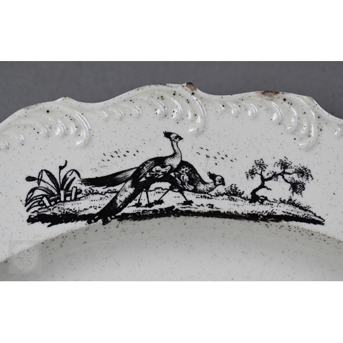 414 - A pair of 18th century Wedgwood creamware plates, transfer-printed with 'Liverpool Birds', 25 cm dia... 