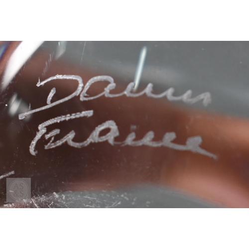 416 - Four Daum (France) heavy glass bowls and a Crystal d'Arques vase (5)