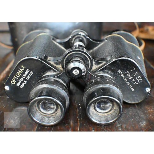 381 - #A vintage pair of Ross (London) 10 x 50 Stepmur binoculars no. 42155, to/w a pair of Optomax (Japan... 