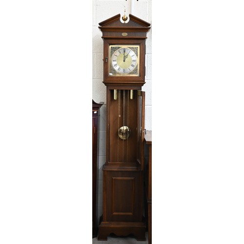 268 - A 20th century 'Tempus Fugit' longcase clock, brass dial with silvered chapter ring and roman numera... 