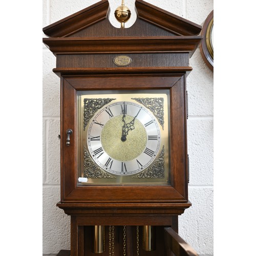 268 - A 20th century 'Tempus Fugit' longcase clock, brass dial with silvered chapter ring and roman numera... 