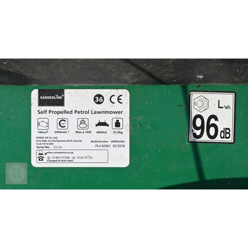 10 - A Gardenline GPMXSZ461 petrol lawn mower, c/with grass box and instructions, little used
