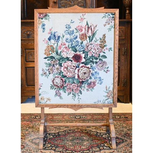 252 - #An early 20th century four division stick stand with metal tray, 46 x 28 x 70 cm high to/w oak fram... 