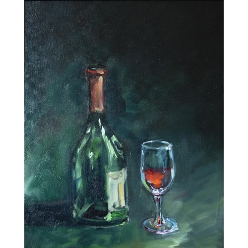 343 - Continental school - Mediterranean riverside villa, oil on canvas, signed, 37 x 45 cm