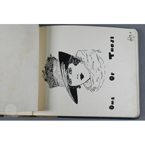 379 - #A World War I and later autograph book, containing various watercolour paintings and drawing includ... 