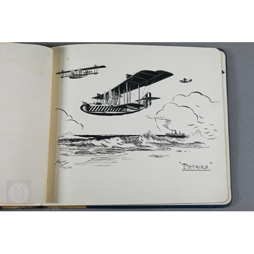 379 - #A World War I and later autograph book, containing various watercolour paintings and drawing includ... 