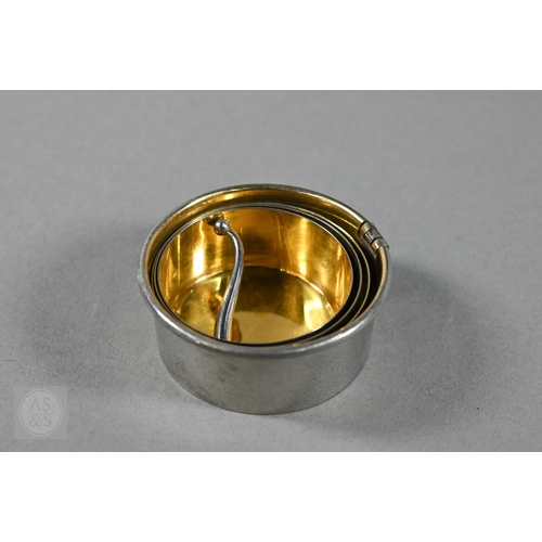 380 - An antique lacquered brass bearing compass in leather case, by Elliot Bros, London, to/w an ep colla... 