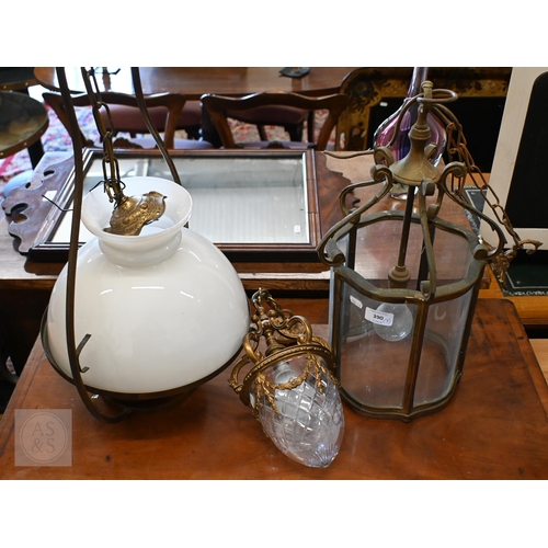 390 - Three hall ceiling light fittings