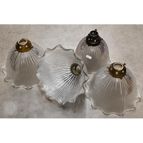 391 - Three vintage glass ceiling lightshades (3)