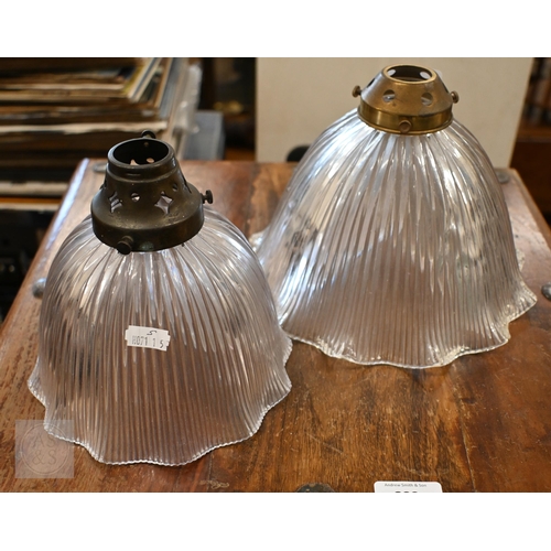 391 - Three vintage glass ceiling lightshades (3)