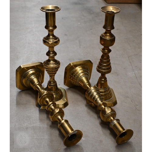 398 - Twenty two various Victorian and later brass candlesticks (box)