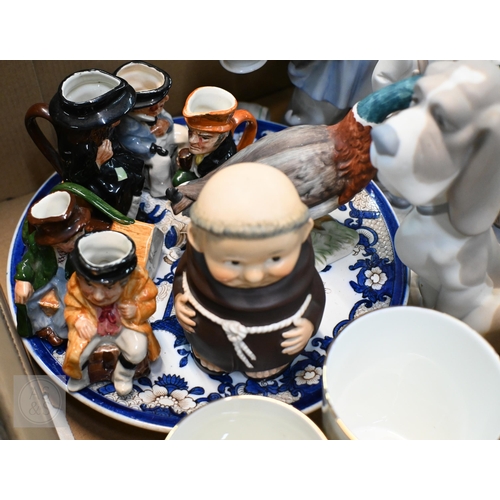 406 - A Spode figure 'Mallard Settling' to/w eight Nao figures (four boxed), a Continental 'Night cap' fig... 