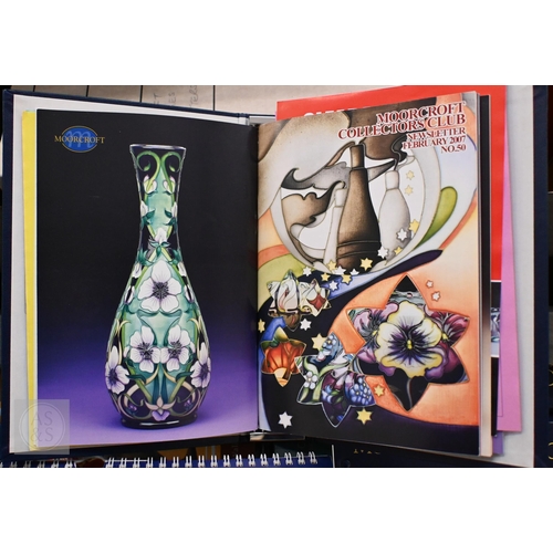 545 - A quantity of volumes and periodicals on the subject of collecting Moorcroft pottery ( 2 boxes)