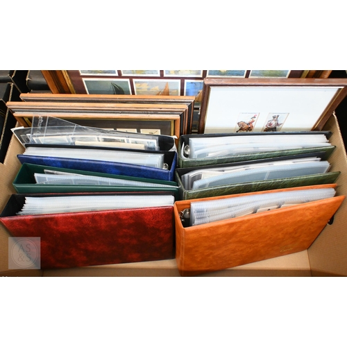 547 - A quantity of reproduction and some vintage cigarette cards - framed and in albums (box)