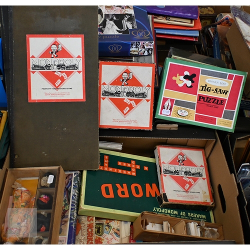 549 - A quantity of vintage games, cigarette cards, newspapers, first day covers etc (box)