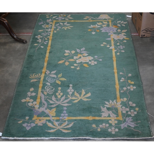 599 - A vintage Persian Balouch rug with tessalating octagonal motif on red ground, 176 x 96 cm to/w a Per... 