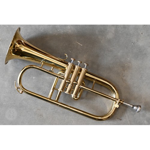 364 - A Boosey & Hawkes 400 brass flugelhorn, to/w a Barnes & Mullins Champion trumpet (2 - both c... 