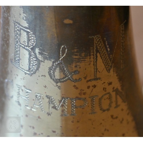 364 - A Boosey & Hawkes 400 brass flugelhorn, to/w a Barnes & Mullins Champion trumpet (2 - both c... 