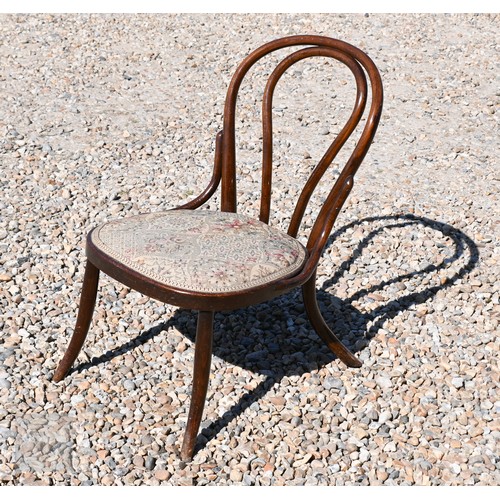 259 - #An antique beach spindle back rocking chair to/w Thonet style bentwood children's chair (2)
