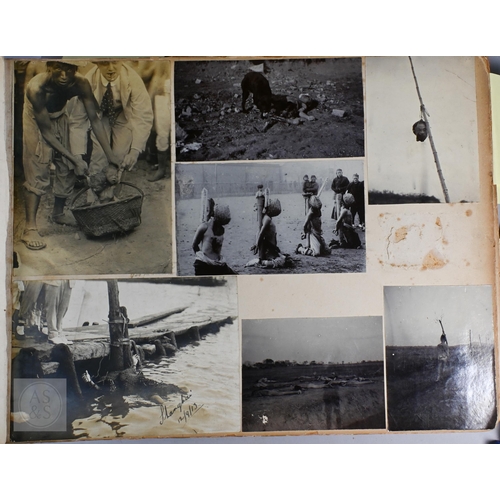 715 - An early 20th century Anglo-Chinese Shanghai photograph album, images within record the  Chang-Hai /... 