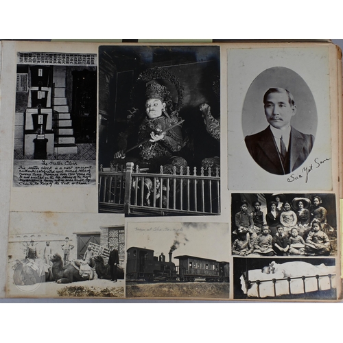 715 - An early 20th century Anglo-Chinese Shanghai photograph album, images within record the  Chang-Hai /... 