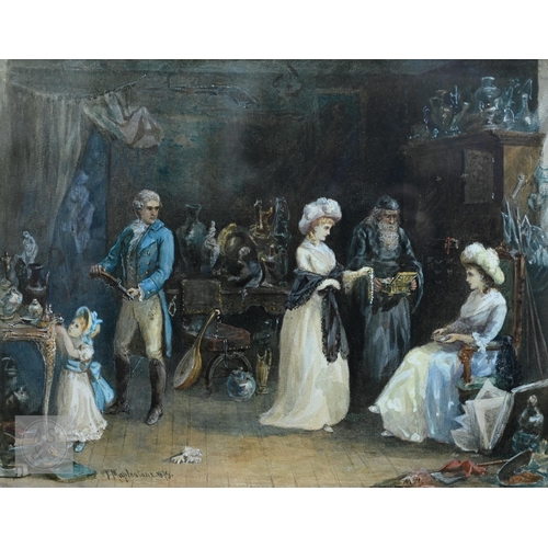 418 - F Maplestone (fl 1868-88) - 'A difference of taste', watercolour, signed and dated 1879, 25 x 32 cm,... 