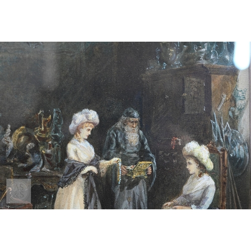 418 - F Maplestone (fl 1868-88) - 'A difference of taste', watercolour, signed and dated 1879, 25 x 32 cm,... 