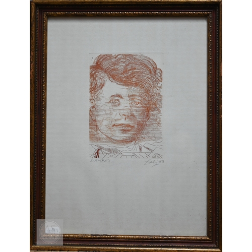 Salvador Dali (1904-89) - 'John F Kennedy', EA (HC) etching, pencil signed to lower right margin and dated '68, from his 'Famous Men' series of the same date, 17.5 x 12.5 cm, 41.5 x 32 cm including frame