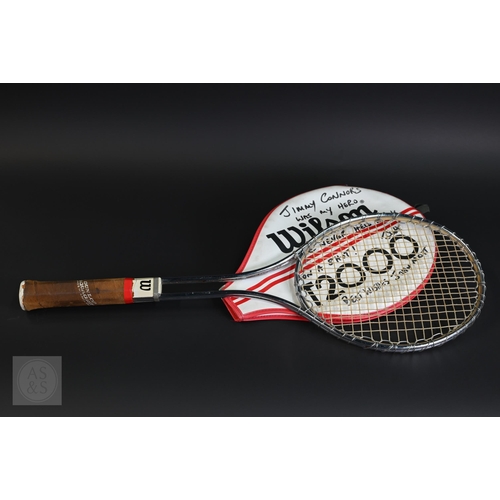 Raquette De Tennis Vintage Wilson T2000 Acier Avec Housse - Jimmy Connors