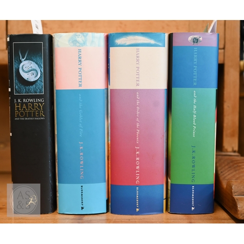 Rowling, J K, four Harry Potter firsts - Goblet of Fire (includes page 99 misprint 'eleven' not 'ten' O.W.L.S.), Deathly Hallows, Order of the Phoenix, Half-Blood Prince (4)