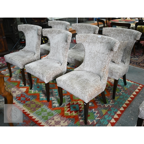 527 - A good set of ten Chairmaker 'Ritz' dining chairs in Colefax & Fowler beige Clarence fabric, c/w... 