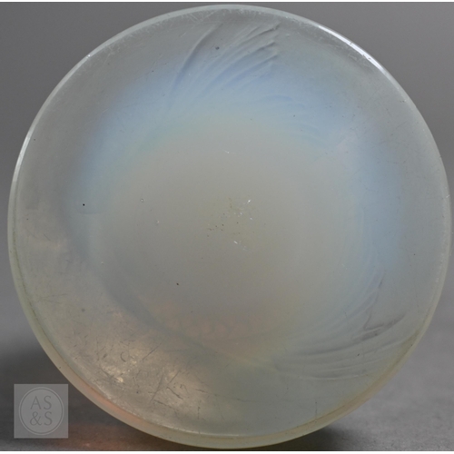 355 - A Rene Lalique 'Sirene' opalescent glass car mascot, moulded mark, 13cm high.