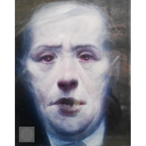 430 - Ken Currie (b 1960) - 'Study (Encounter II)', oil on panel, signed to reverse, 25 x 20 cm Flowers Ea... 