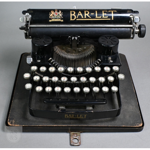 693 - A 19th Century Salter typewriter with tin cover, to/w a John Jardine (Nottingham) Bar-Let typewriter... 